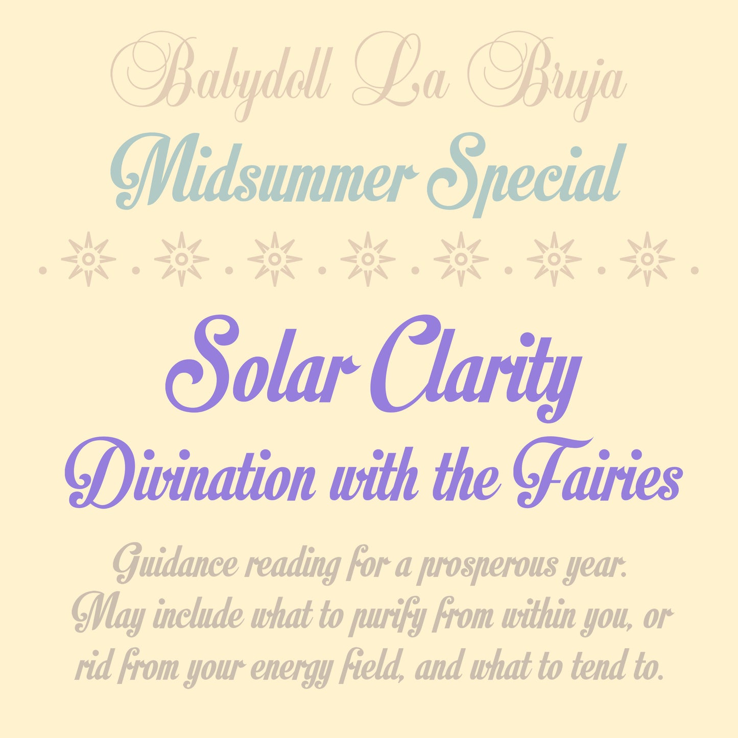 solar clarity reading ⟡ divination with the fairies