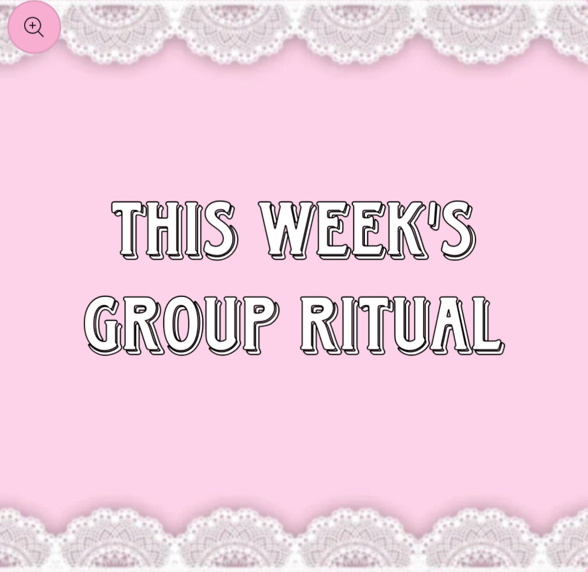 my weekly group ritual
